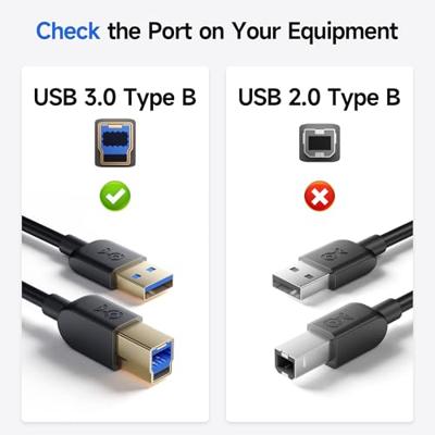 Cable Matters USB 3.0-kabel 1 m (USB 3-kabel, USB 3.0 A naar B-kabel) in zwart 1 meter