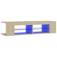 Tv-meubel met LED-verlichting 135x39x30 cm sonoma eikenkleurig - thumbnail