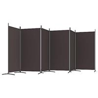Kamerscherm met 6 panelen 520x180 cm stof bruin - thumbnail