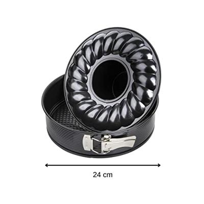 Zenker springvorm met vlakke- en tulband bodem black metallic 24cm Zenker springvorm met vlakke- en tulband bodem black metallic 24cm