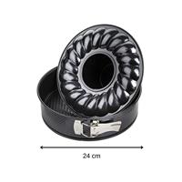 Zenker springvorm met vlakke- en tulband bodem black metallic 24cm - thumbnail