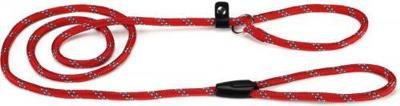 Hondenriem van rond nylon sliplijn 170cm x 8mm rood