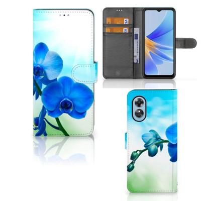 OPPO A17 Hoesje Orchidee Blauw - Cadeau voor je Moeder