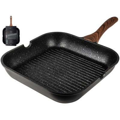 Gusta granito fuerte stone grillpan 28 cm zwart/bruin