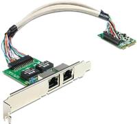 Delock Mini PCI-e LAN-adapter (2X RJ-45) - thumbnail