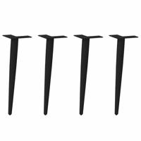 Salontafelpoten conische vorm 4 st 42-43 cm staal zwart - thumbnail