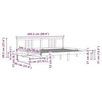 Bedframe zonder matras massief grenenhout wit 200x200 cm - thumbnail