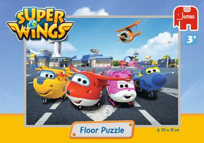 Jumbo vloerpuzzel Super Wings junior 50 cm 15 delig Jumbo vloerpuzzel Super Wings junior 50 cm 15 delig