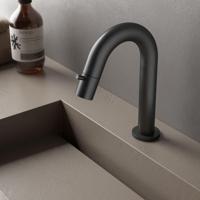 Fonteinkraan Hotbath Dude 1-knop gebogen 19.3 cm Rond Mat Zwart - thumbnail