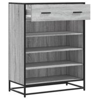 Schoenenkast 75x38x97,5 cm bewerkt hout en metaal grijs sonoma - thumbnail
