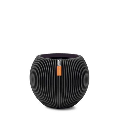 Capi Bloempot Vaas Bol Groove Zwart Ø13cm