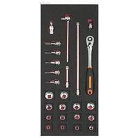 Bahco Foaminlay Fit&Go 1/3 met doppen en toebehoren 3/8" - 25-delig - FF1E2102 - thumbnail