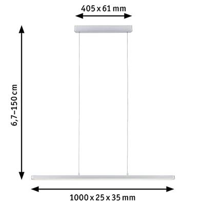 Paulmann Lento Pendell 79900 Hanglamp LED LED 10.50 W Chroom (mat) Paulmann Lento Pendell 79900 Hanglamp LED LED 10.50 W Chroom (mat)