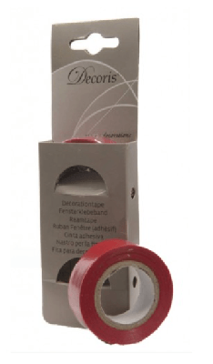 Raamtape rol l1000 en b1.9 cm rood 2st Kerst Decoris - Decoris