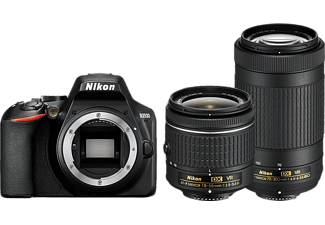 Nikon D3500 + AF-P DX 18-55mm f/3.5-5.G VR + AF-P DX 70-300mm f/4.5-6.3G Ed VR SLR camerakit 24,2 MP CMOS 6000 x 4000 Pixels Zwart