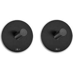 Zack Duplo/Peco Handdoekhaak rond zwart 2 stuks