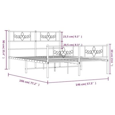 Bedframe met hoofd- en voeteneinde metaal wit 140x190 cm Bedframe met hoofd- en voeteneinde metaal wit 140x190 cm