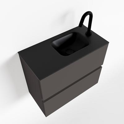 MONDIAZ ADA 60cm toiletmeubel dark grey. LEX wastafel urban rechts 1 kraangat MONDIAZ ADA 60cm toiletmeubel dark grey. LEX wastafel urban rechts 1 kraangat