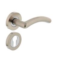 Intersteel Deurkruk Marieke op rozet met profielcilinderrozetten - nikkel mat - thumbnail