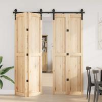 Doos met onderdelen voor schuifdeur 183 cm staal zwart - thumbnail