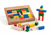Gekleurde houten blokken - 51 stuks - thumbnail