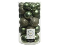 30 onbreekbare kerstballen mixkoker mosgroen - thumbnail