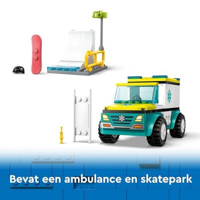 Lego city 60403 ambulance en snowboarder - thumbnail