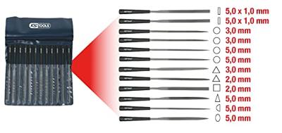 KS Tools 140.3050 Set naaldvijlen met kunststof heft, 12-delig Lengte 90 mm 1 stuk(s)