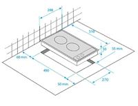 BEKO HDMC32400TX - Keramische kookplaat - 2 zones - 3000W - L28.8 x D57cm - Glascoating - Zwart - thumbnail