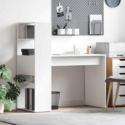 Bureau met plank met opslag Wit 113 x 54 x 120 cm Bewerkt hout