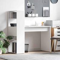 Bureau met plank met opslag Wit 113 x 54 x 120 cm Bewerkt hout - thumbnail