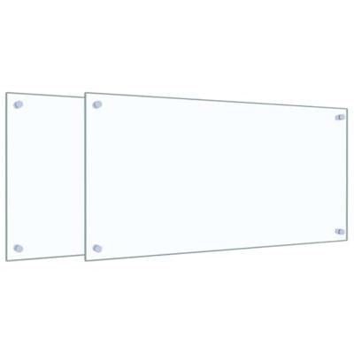 VidaXL Spatschermen keuken 2 st 80x40 cm gehard glas transparant VidaXL Spatschermen keuken 2 st 80x40 cm gehard glas transparant