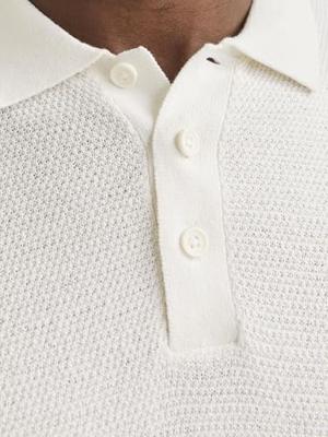 Jack & Jones Jjegeorge Knit Polo Ss Sn Poloshirts Cloud Dancer