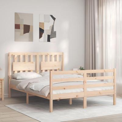 Bedframe met hoofdbord massief hout