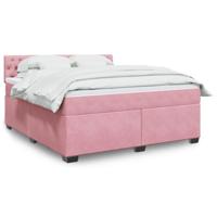 Boxspring met matras fluweel roze 180x200 cm - thumbnail