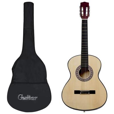 VidaXL Gitaar klassiek beginner met tas 4/4 39"