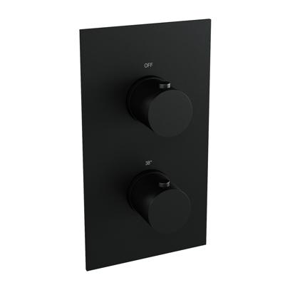 Brauer Black Edition inbouwthermostaat - met inbouwdeel - 2 gladde knoppen - mat zwart 5-S-5100