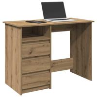 Bureau 102x50x75 cm bewerkt hout artisanaal eikenkleurig - thumbnail