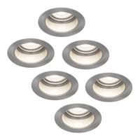Set van 6 Mesa LED inbouwspots verzonken - 4 Watt 345 Lumen - 6500K daglicht wit - GU10 - Dimbaar - Rond - IP64 Waterdicht - RVS- Anti-glare - thumbnail