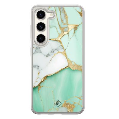 Samsung Galaxy S23 hybride hoesje - Marmer mintgroen