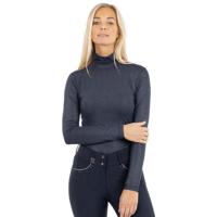 Anky Mockneck Shirt Glitter donkerblauw maat:l - thumbnail