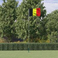 VidaXL Vlag met vlaggenmast belgië 5,5 m aluminium - thumbnail