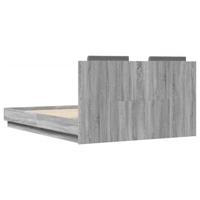 Bedframe met hoofdeinde grijs sonoma eiken 135x190 cm - thumbnail