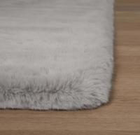 Tapeso Vierkant hoogpolig vloerkleed - Comfy plus - lichtgrijs - - thumbnail