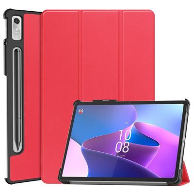 Lunso - Lenovo Tab P11 Pro Gen 2 (2e generatie) - Tri-Fold Bookcase hoes - Rood Lunso - Lenovo Tab P11 Pro Gen 2 (2e generatie) - Tri-Fold Bookcase hoes - Rood
