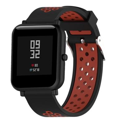 Dubbele kleur silicone sport polsband voor Xiaomi Huami Amazfit bip Lite versie 20mm (zwart rood)