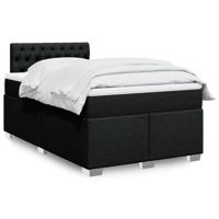 Boxspring met matras stof zwart 120x200 cm - thumbnail