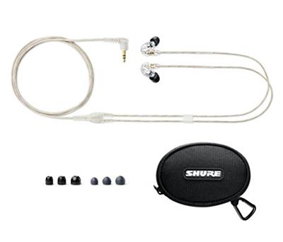 Shure SE215 PRO bedrade oordopjes - Professionele geluidsisolerende oortelefoons, helder geluid en diepe bas, enkele dynamische microdriver, veilige pasvorm in ear monitor, plus draagtas en passet -