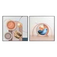 Schilderij DKD Home Decor Abstract 80 x 3 x 80 cm (2 Stuks) - thumbnail