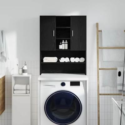 Wasmachinekast 70,5x25,5x90 cm zwart eikenkleurig Wasmachinekast 70,5x25,5x90 cm zwart eikenkleurig
